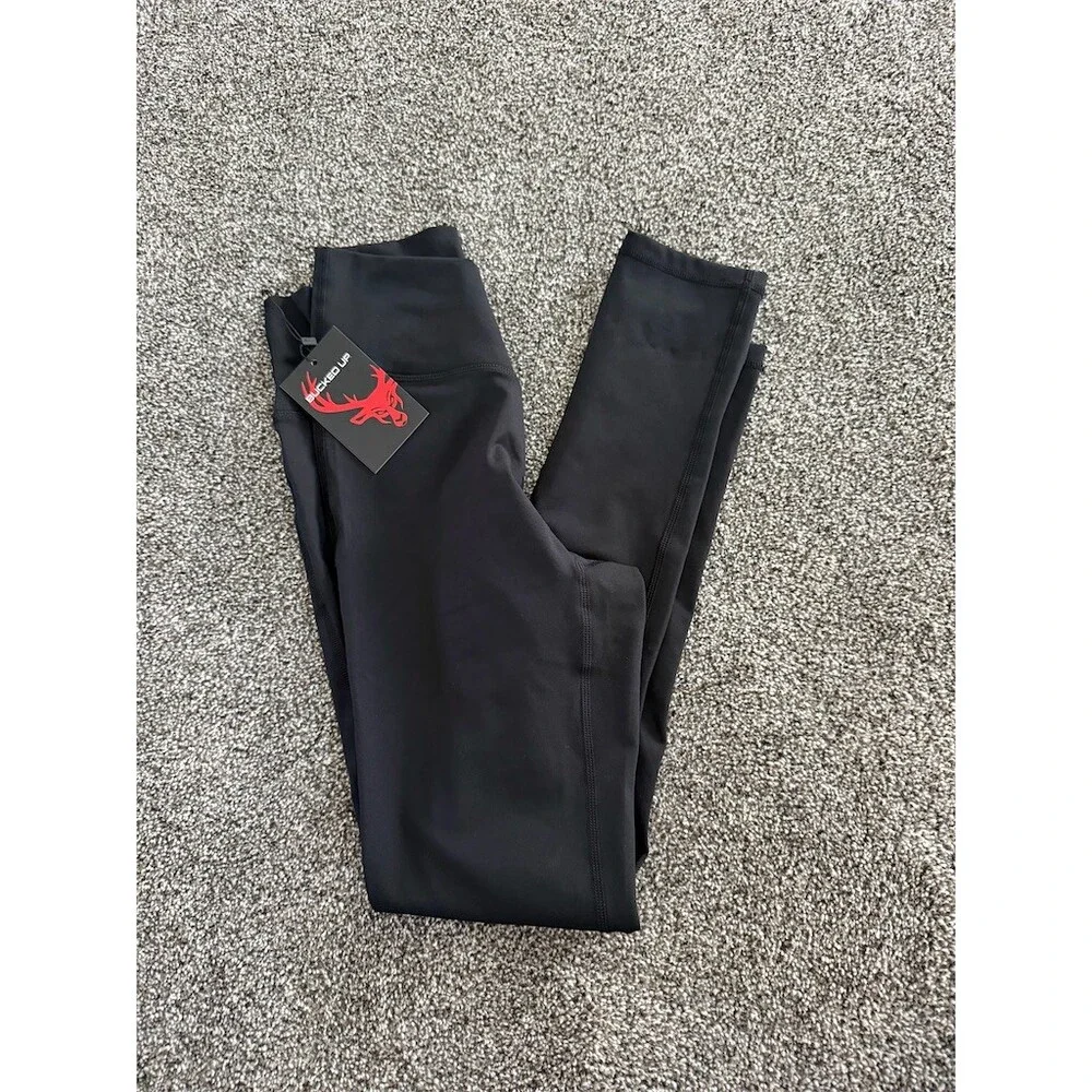 Bucked Up Crossover Leggings Womens Size L Black High Rise Ankle Athletic